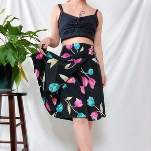 Vintage floral wrap skirt.